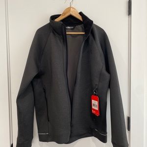 North Face Mens Upholder Full Zip, Dark Grey Heather, size Large